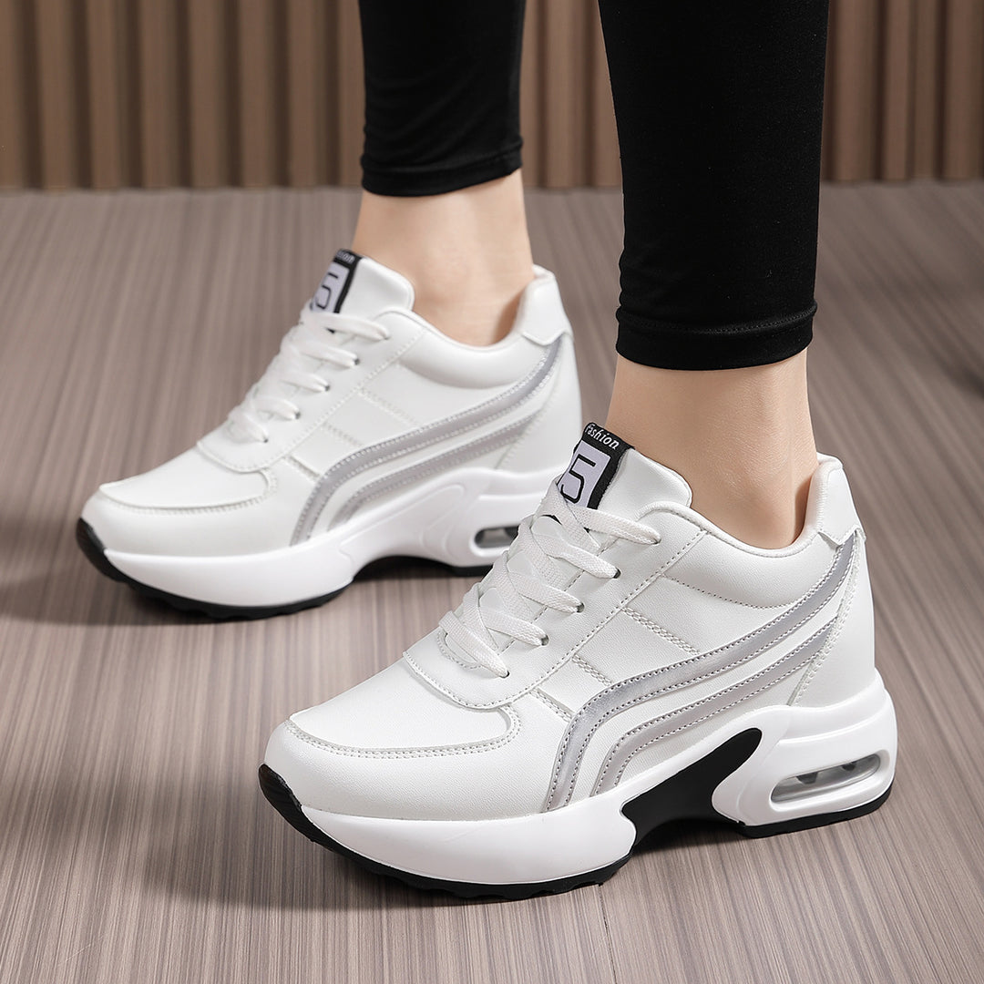 Damen nan Plateau-Sneaker mit sichtbarer Luftkammer, ergonomischer Keilsohle und gepolstertem Knöchelkragen Echo Archiv