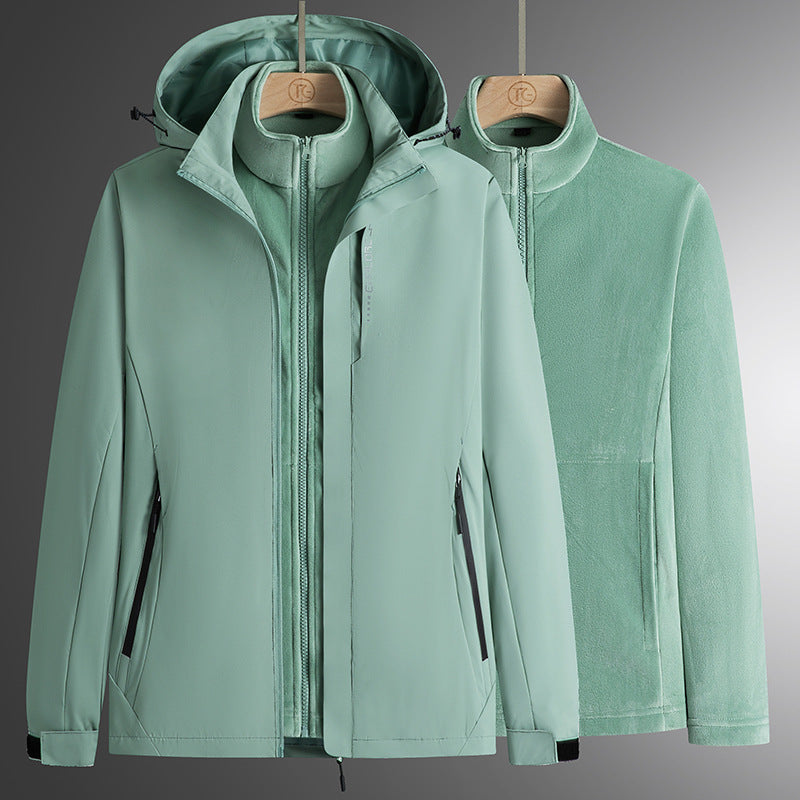 Herren Modular Softshell Parka mit abnehmbarer Fleece-Innenjacke, winddichter Außenschale und verstellbarer Kapuze – Taviero