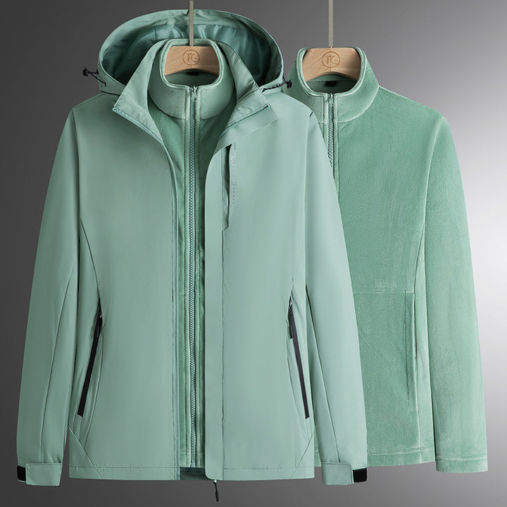 Herren Modular Softshell Parka mit abnehmbarer Fleece-Innenjacke, winddichter Außenschale und verstellbarer Kapuze – Taviero