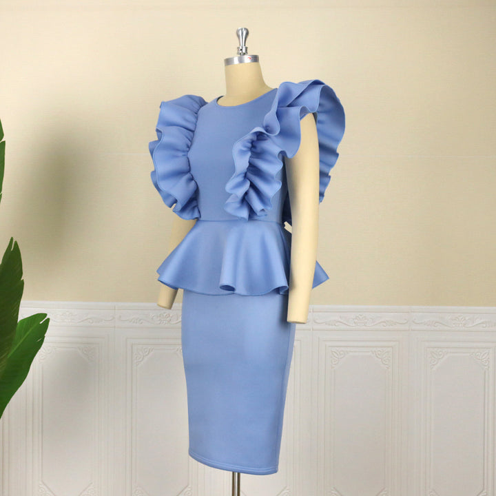 Damen Schickes Midi-Kleid mit voluminösen Rüschen Echo Archiv