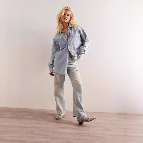 Damen Oversized Denim Hemd Echo Archiv