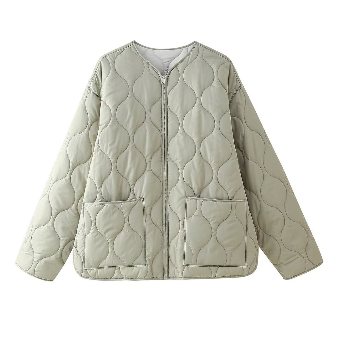 Damen nan gesteppte Oversize-Steppjacke mit Rundhalsausschnitt und großen aufgesetzten Taschen Echo Archiv