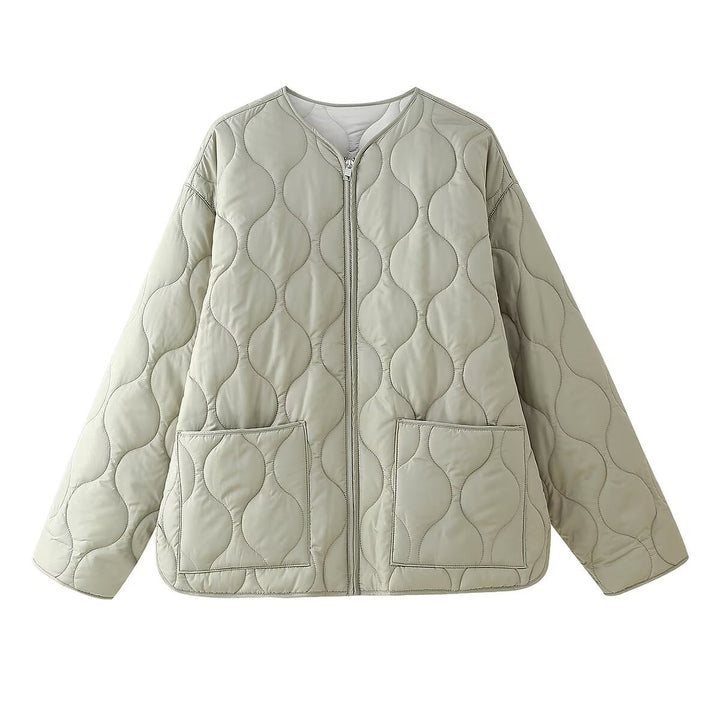 Damen nan gesteppte Oversize-Steppjacke mit Rundhalsausschnitt und großen aufgesetzten Taschen Echo Archiv