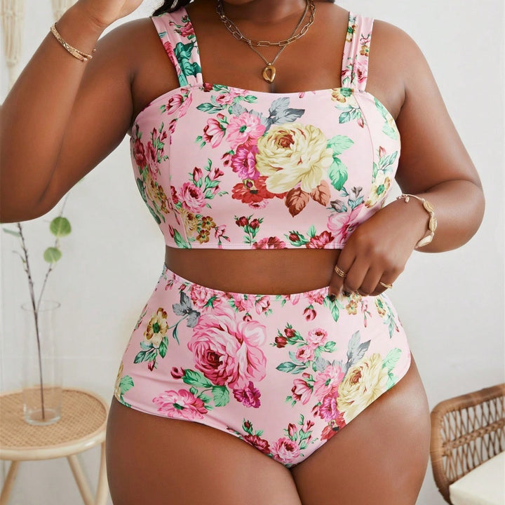 Damen Hochtailliertes Bikini-Set mit floralem Design Echo Archiv