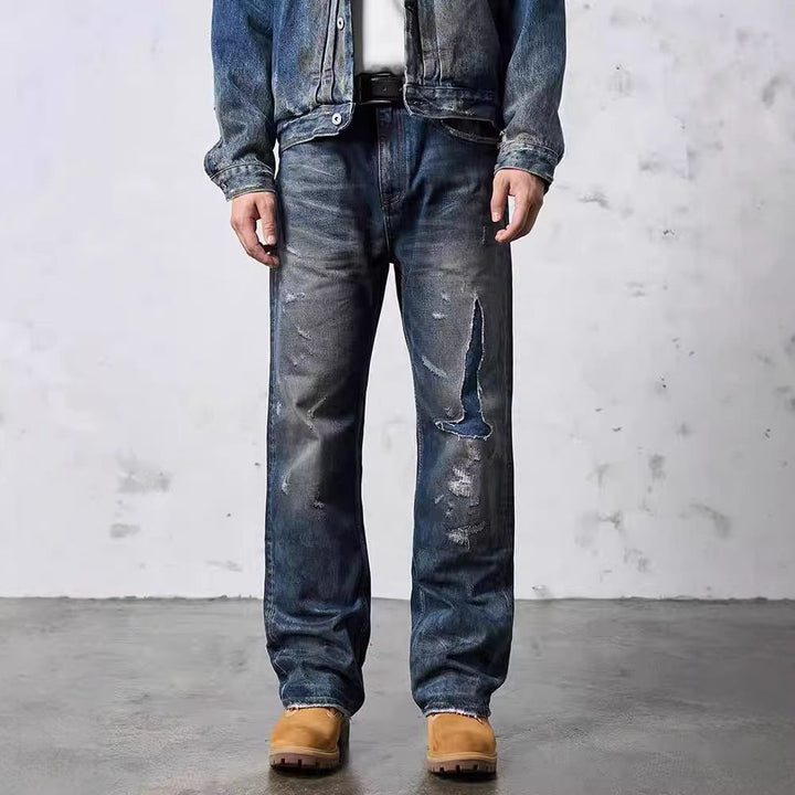 Herren Weit geschnittene Destroyed Jeans Echoarchiv