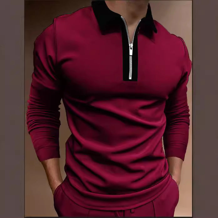 Herren Sweatshirt mit modernem Stehkragen und funktionalem Reißverschluss Echoarchiv