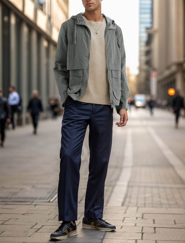 Herren leichte Jacke im lässigen Stil mit großzügigen Taschen Echoarchiv