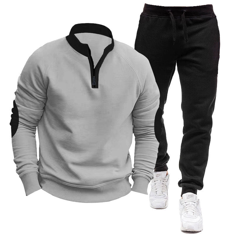 Herren Sportliches Hoodie- und Jogginganzug-Set mit kontrastierenden Ärmelakzenten Echoarchiv