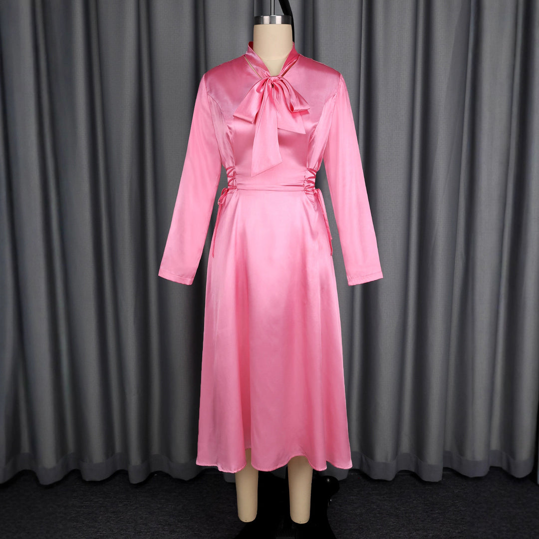 Damen Elegantes Midikleid mit Raffinierter Schleifenbindung Echo Archiv