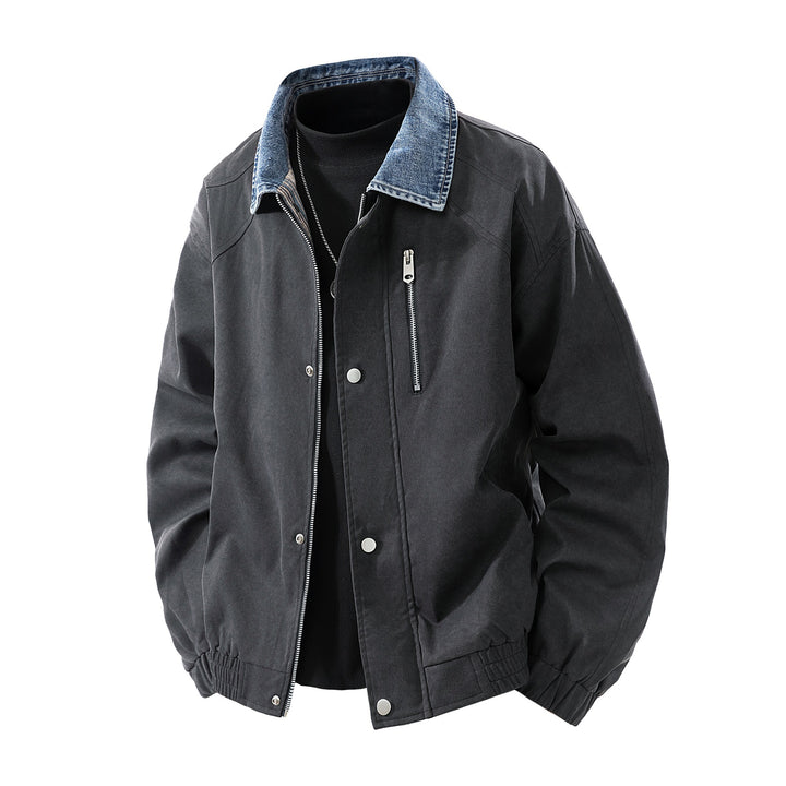 Damen Oversize-Übergangsjacke mit Jeanskragen, Druckknopfleiste & elastischen Bündchen Echoarchiv
