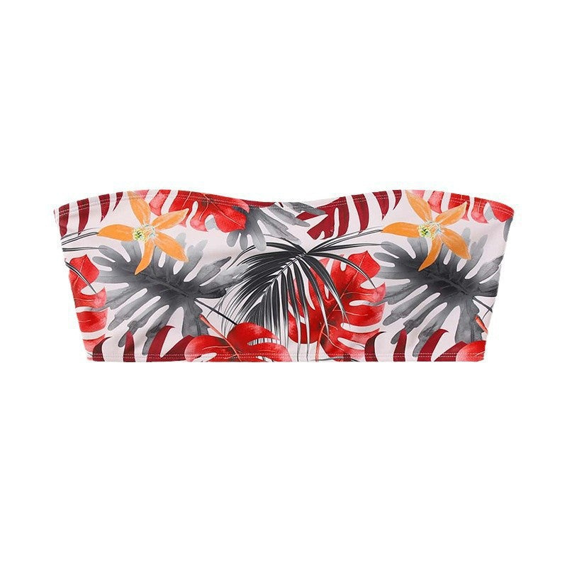 Damen Bandeau-Bikini-Oberteil mit floralen Mustern und strapazierfähigem Stoff Echo Archiv