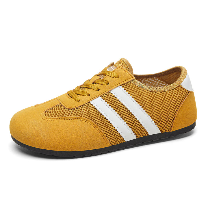 Damen nan retro-sportlicher Low-Top Sneaker mit atmungsaktivem Mesh, Veloursüberzügen und rutschfester Gummilaufsohle Echo Archiv