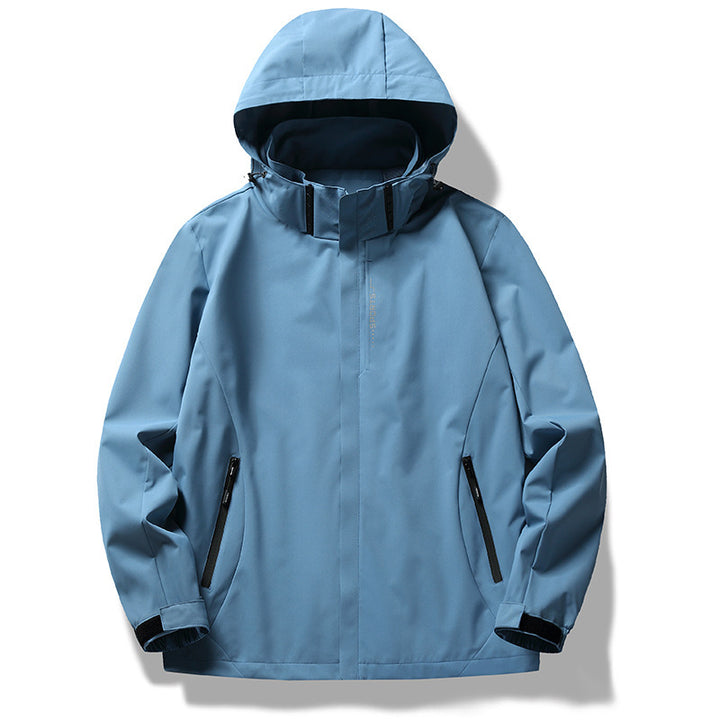 Herren wind- und wasserabweisende Softshell-Kapuzenjacke mit verdeckter Reißverschlussblende Echo Archiv