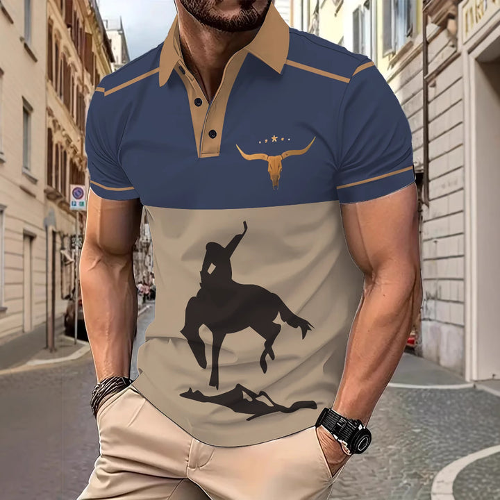 Herren Poloshirt mit modischem Motiv Echoarchiv