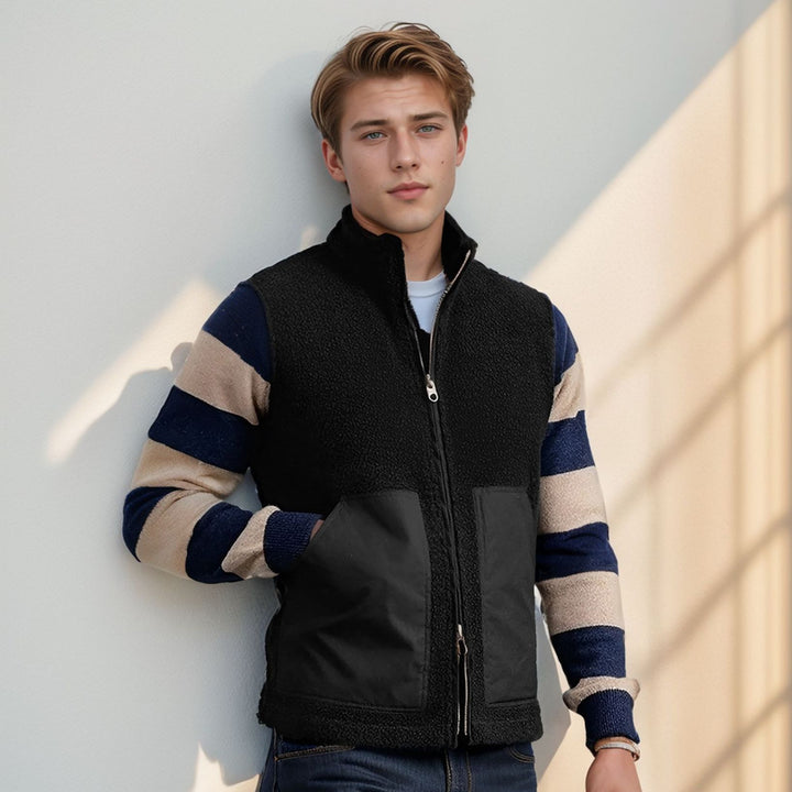Herren modische Fleecejacke mit strukturiertem Kragen und praktischen Taschen Echoarchiv