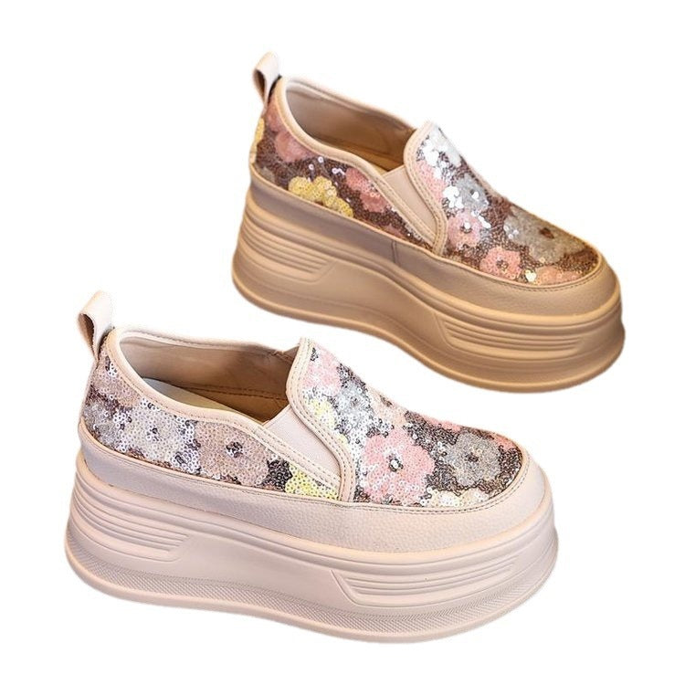 Damen Plateausneakers mit funkelnden Pailletten und elastischem Einschlupf Echo Archiv