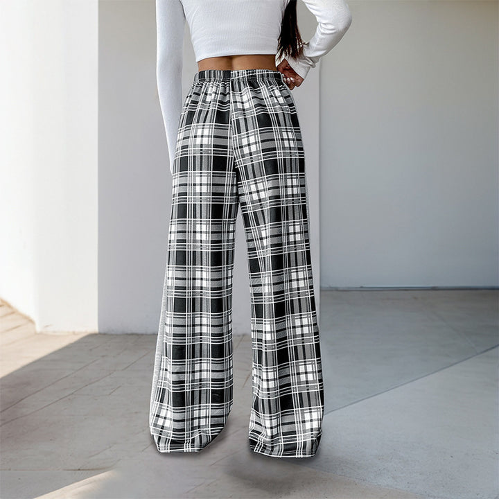 Damen Lässige Karierte Palazzo-Hose Echo Archiv