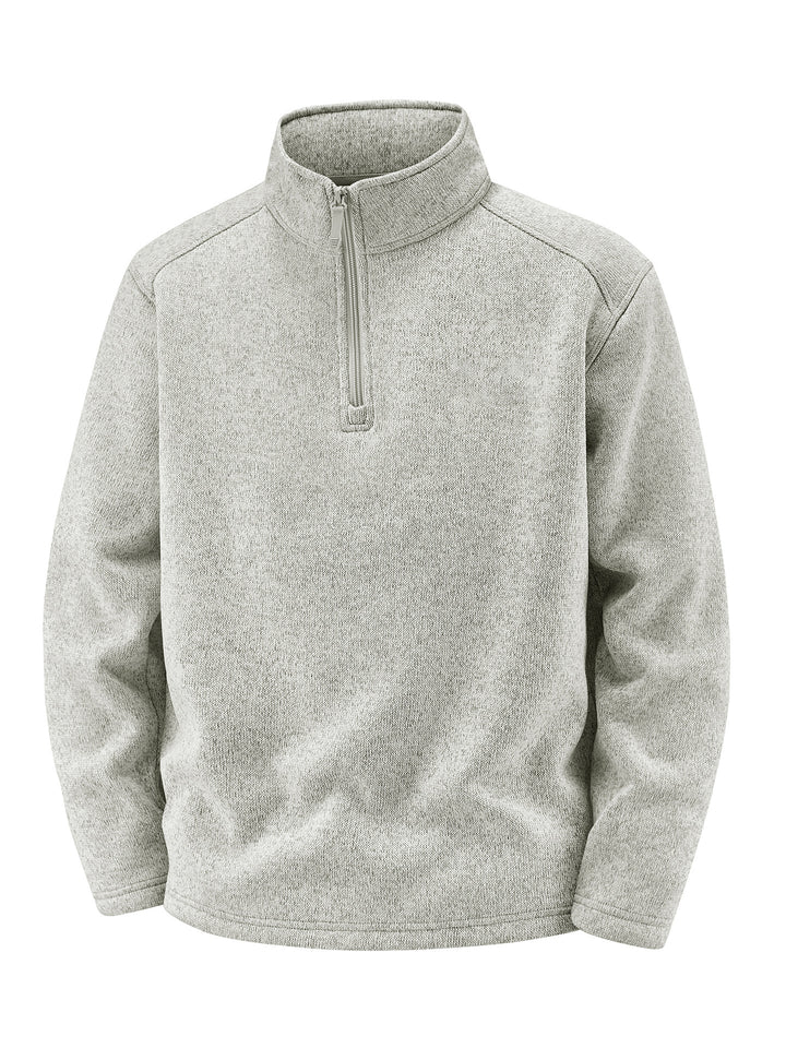 Herren Thermischer Strick-Fleecepullover mit halbem Reißverschluss und Stehkragen Echo Archiv