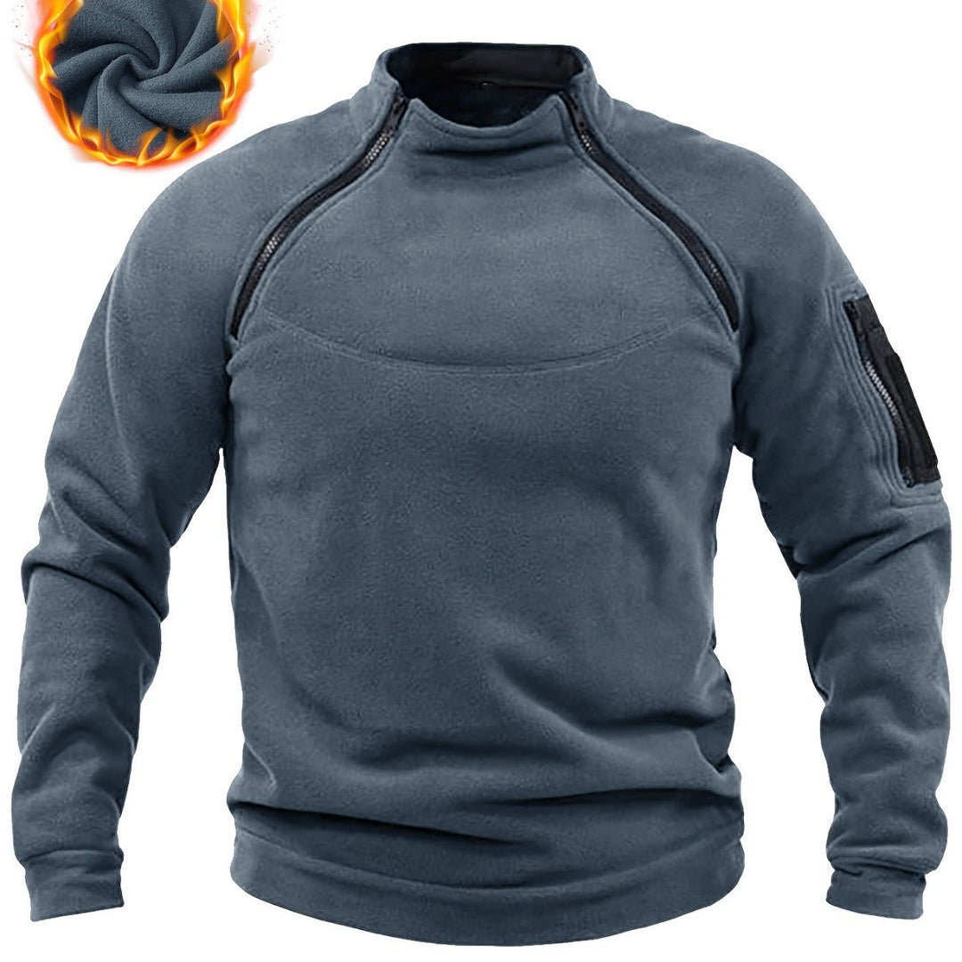 Herren Thermo-Fleecepullover mit Schulter-Reißverschlüssen & Ärmeltasche Echo Archiv