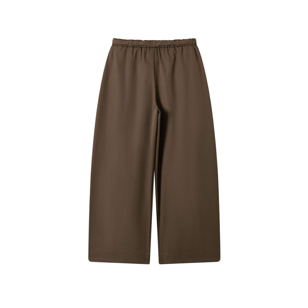 Damen Culotte-Hose mit hoher Taille weitem Bein und Bindegürtel Echoarchiv