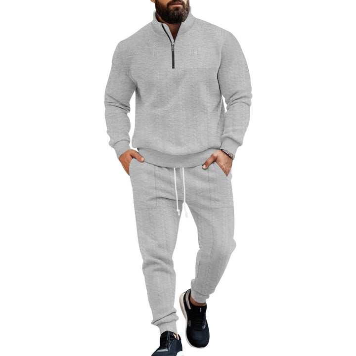Herren nan Strukturiertes Halbzip-Sweatset mit Waffelstrick und konischer Jogginghose Echo Archiv