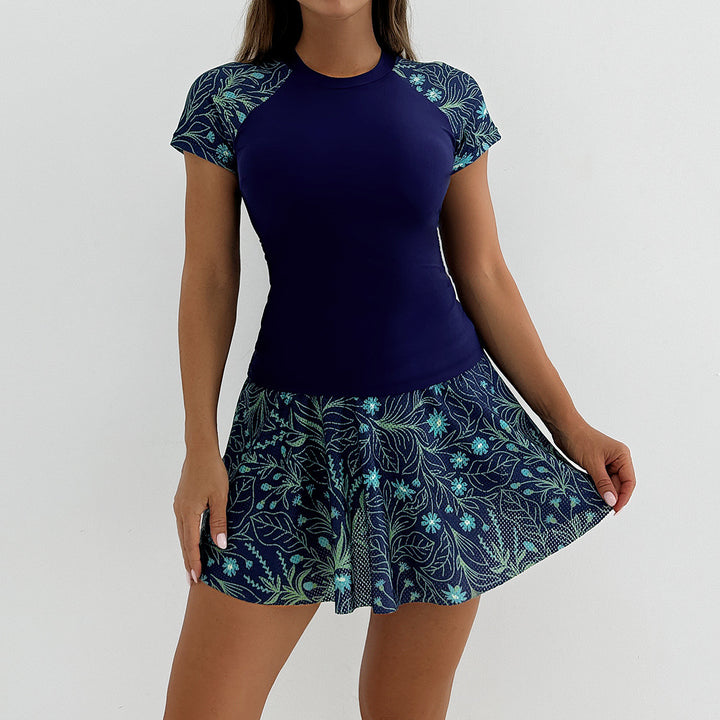 Damen Sportliches Schwimmdress mit floralem Rock Echo Archiv