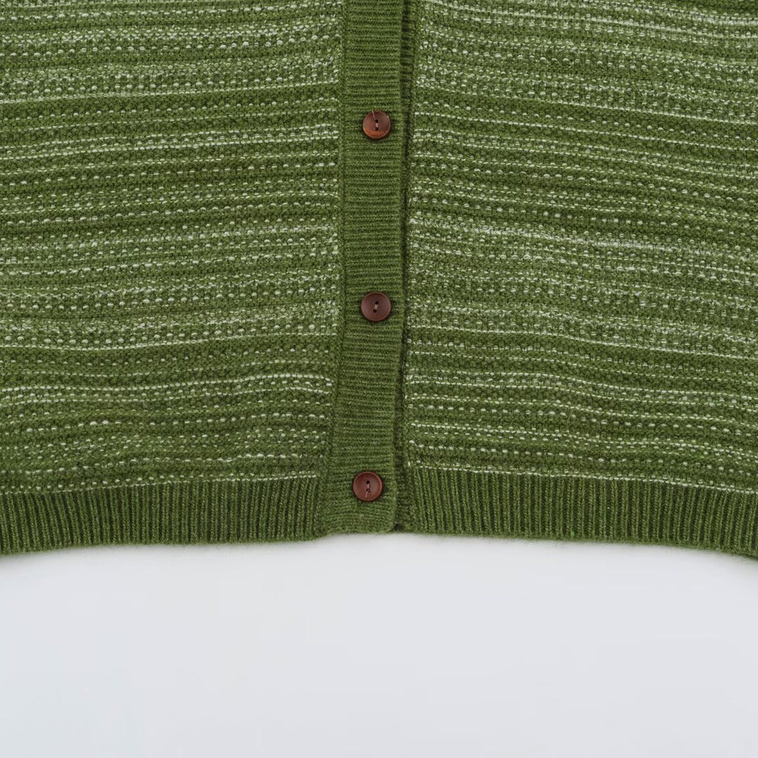 Herren Gestrickte Weste mit V-Ausschnitt, Knopfleiste und feinem Strukturstrick Echoarchiv