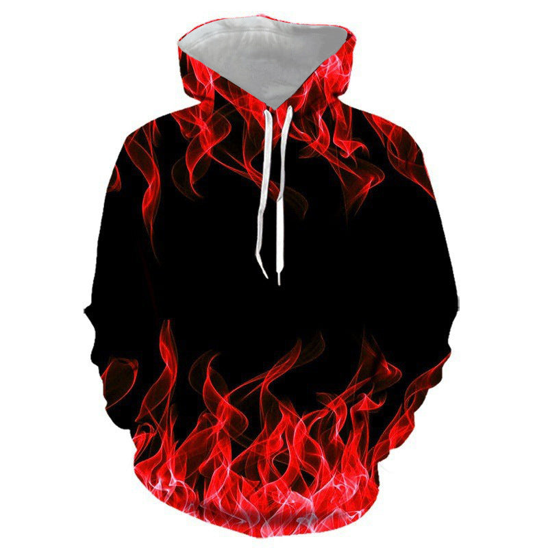 Unisex Kapuzenpullover mit auffälligem Flammenmotiv Echoarchiv