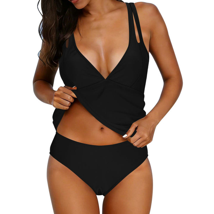 Damen Tankini-Set mit elegantem Wickeloberteil und hohem Bund Echo Archiv