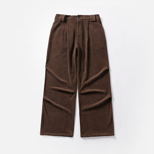 Damen Bundfalten-Hose mit weitem Bein und hoher Taille Echoarchiv