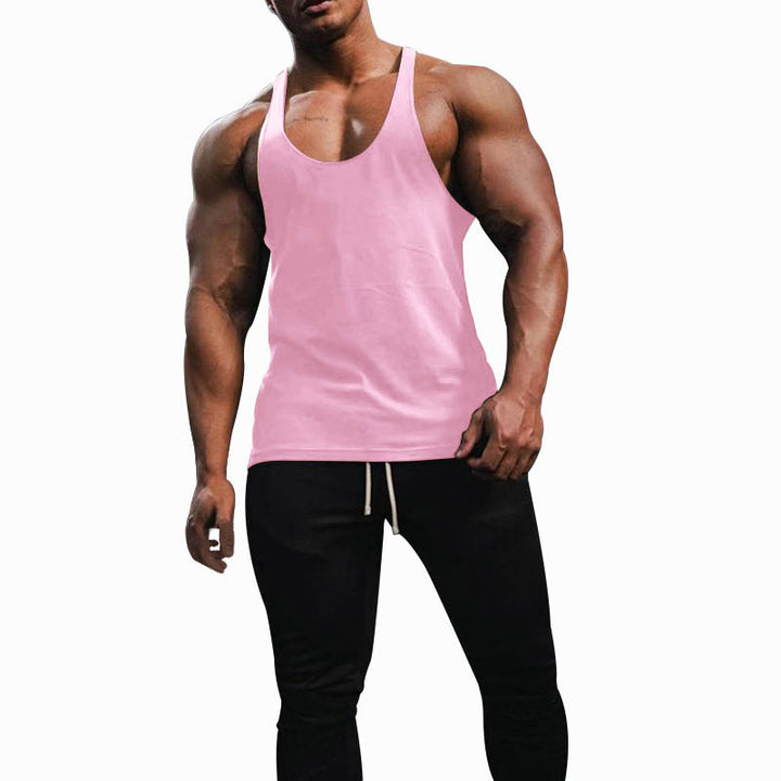Herren nan athletisches Tanktop mit tiefem Armausschnitt und schmalen Trägern am Rücken aus Baumwollstretch Echo Archiv