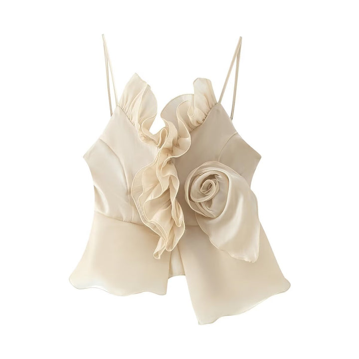 Damen Top mit eleganter Rüsche und schwingendem Saum Echo Archiv