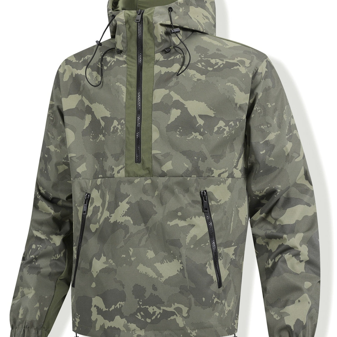 Herren Camouflage-Anorak mit Kapuze, halbem Reißverschluss und wasserabweisender Beschichtung Echoarchiv