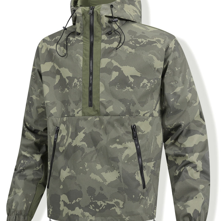 Herren Camouflage-Anorak mit Kapuze, halbem Reißverschluss und wasserabweisender Beschichtung Echoarchiv