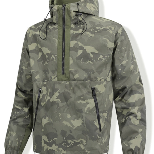 Herren Camouflage-Anorak mit Kapuze, halbem Reißverschluss und wasserabweisender Beschichtung Echoarchiv