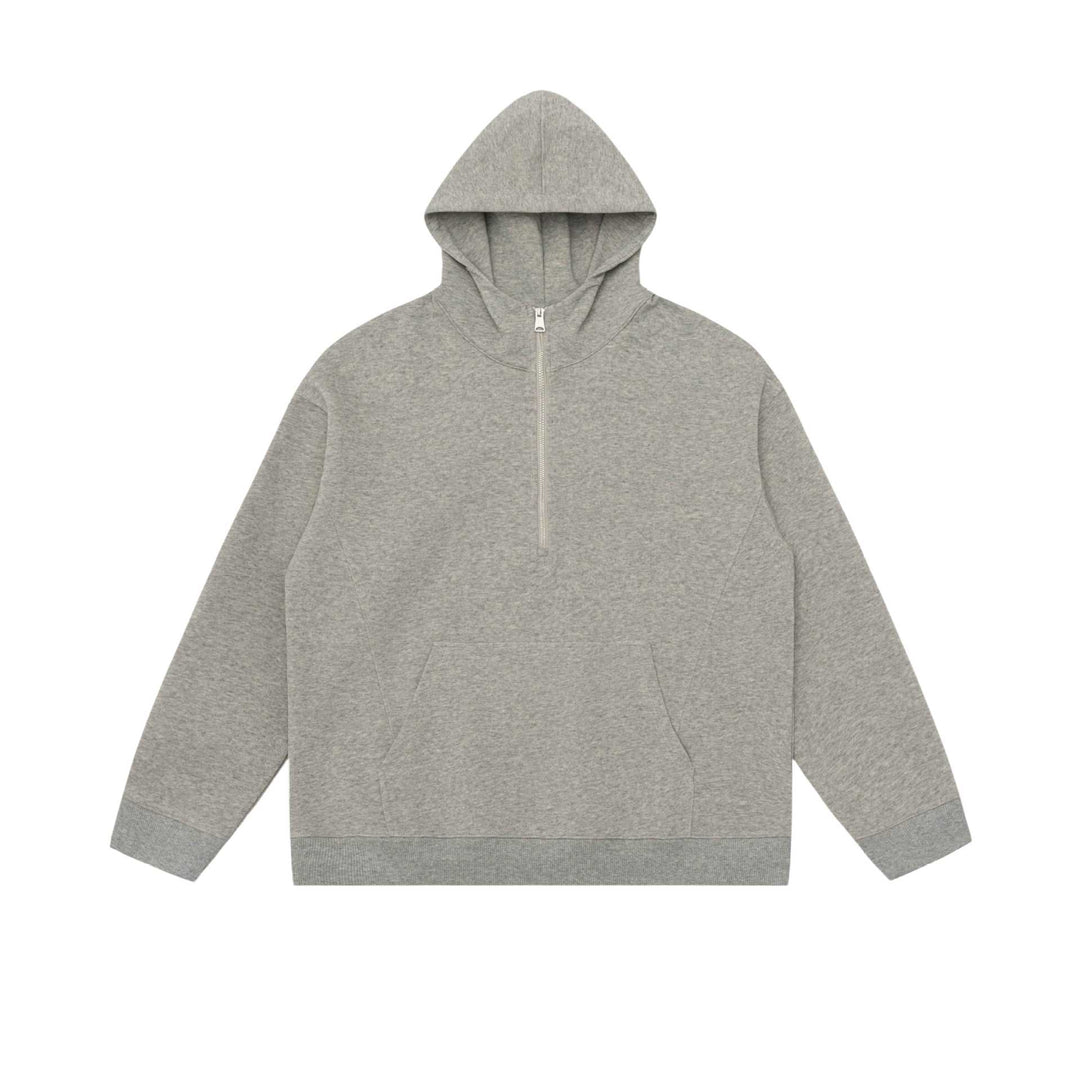 Unisex Kapuzen-Halbzip-Sweatshirt im Oversize-Fit mit Kängurutasche Echoarchiv