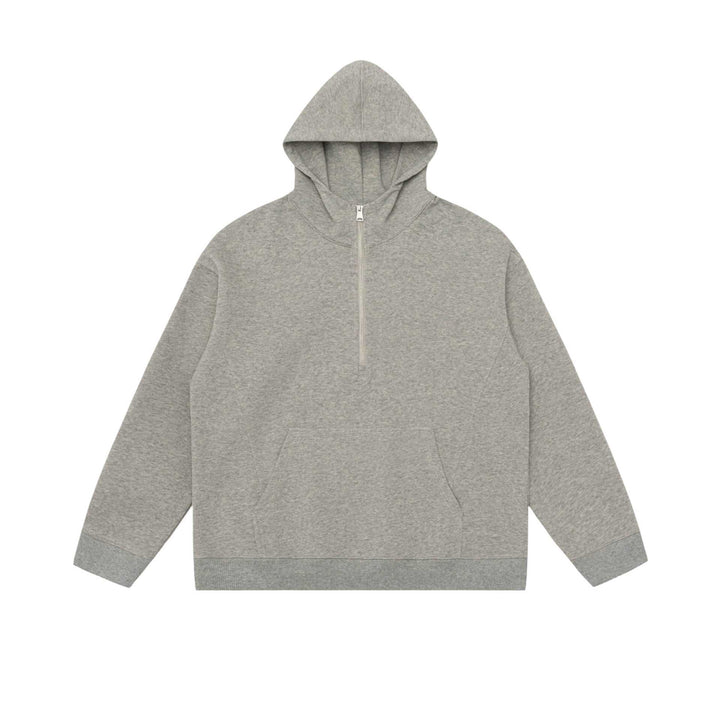 Unisex Kapuzen-Halbzip-Sweatshirt im Oversize-Fit mit Kängurutasche Echoarchiv