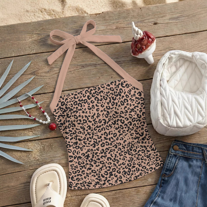 Damen Neckholder Top mit verspieltem Leopardenmuster Echo Archiv