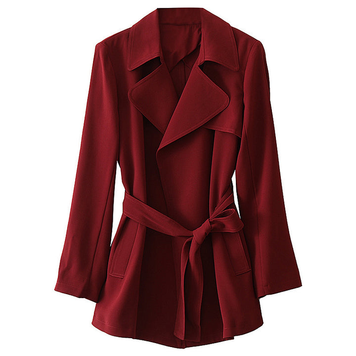 Damen Edles Trenchcoat mit Taillengürtel und praktischen Taschen Echoarchiv