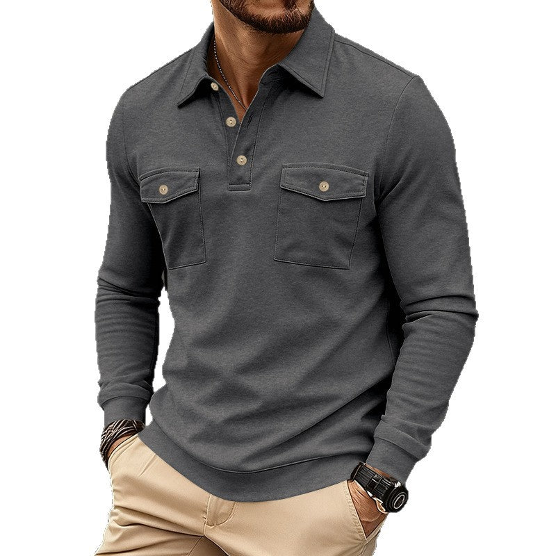Herren lässiger Pullover mit zwei praktischen Brusttaschen Echoarchiv