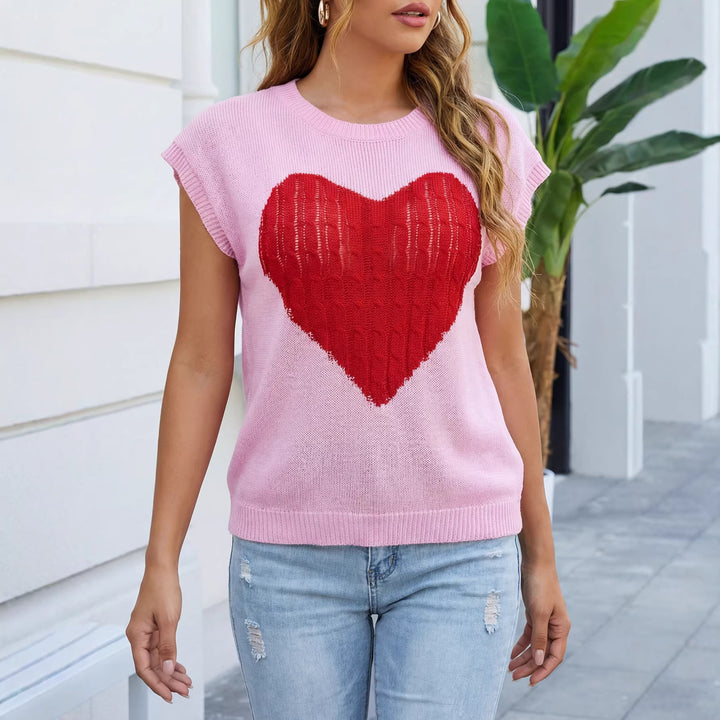 Damen kuschliges Strickoberteil mit Herzmuster Echo Archiv