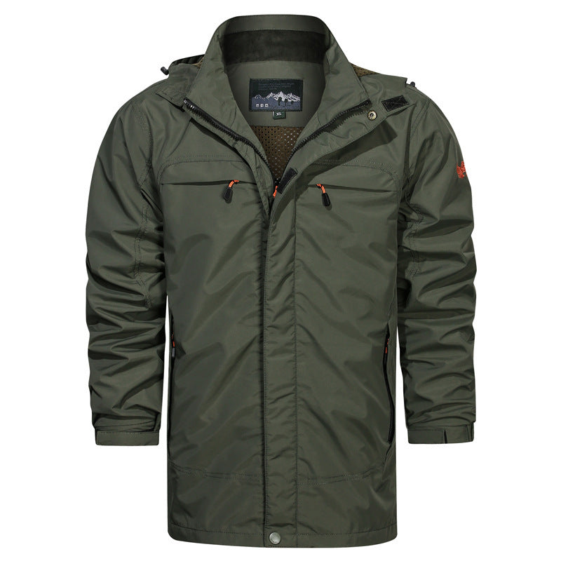 Herren Langer wasserabweisender Fieldparka mit Kapuze atmungsaktivem Meshfutter und Multifunktions‑Taschen – Taviero