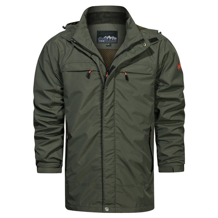Herren Langer wasserabweisender Fieldparka mit Kapuze atmungsaktivem Meshfutter und Multifunktions‑Taschen – Taviero
