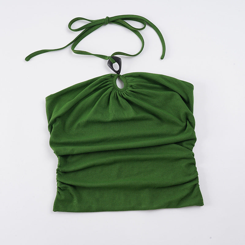 Damen elegantes Tanktop mit raffinierten Rüschendetails und Bindeband Echo Archiv