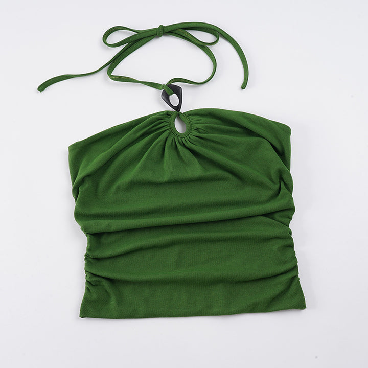 Damen elegantes Tanktop mit raffinierten Rüschendetails und Bindeband Echo Archiv