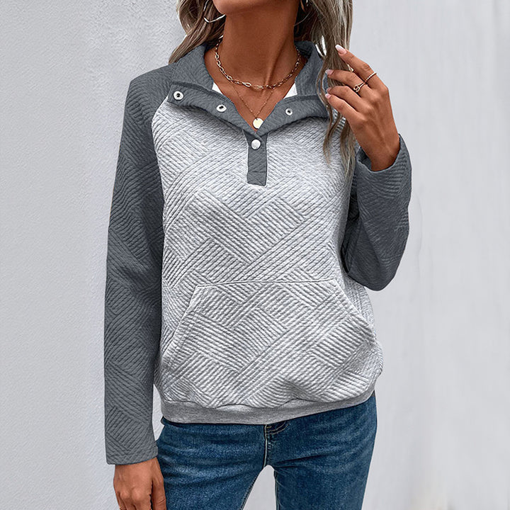 Damen Modischer Sweatshirt mit abnehmbarem Kragen Echo Archiv