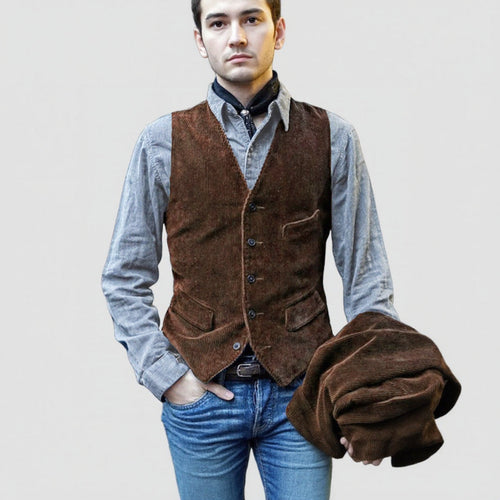 Herren elegante Weste aus Cord – Marzano