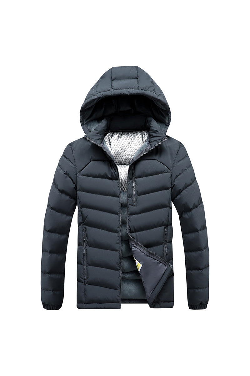 Herren Steppjacke mit Thermoisolierung, Kapuze und reflektierendem Innenfutter – Marzano