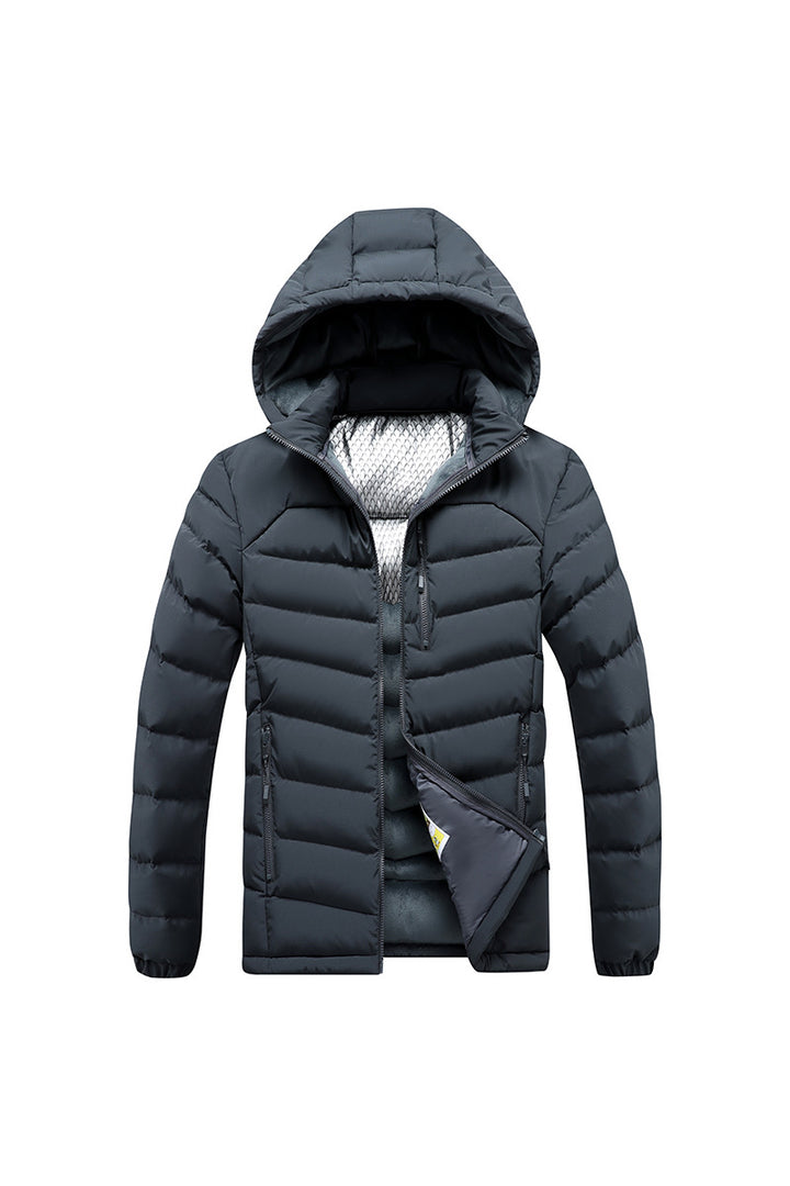 Herren Steppjacke mit Thermoisolierung, Kapuze und reflektierendem Innenfutter – Marzano