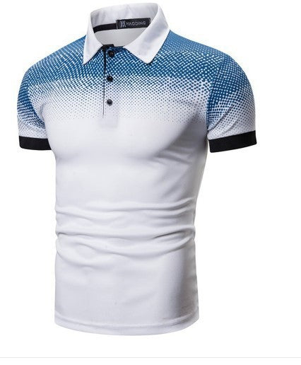 Herren Poloshirt mit dynamischem Farbverlauf und modernen Kontrastdetails Echoarchiv